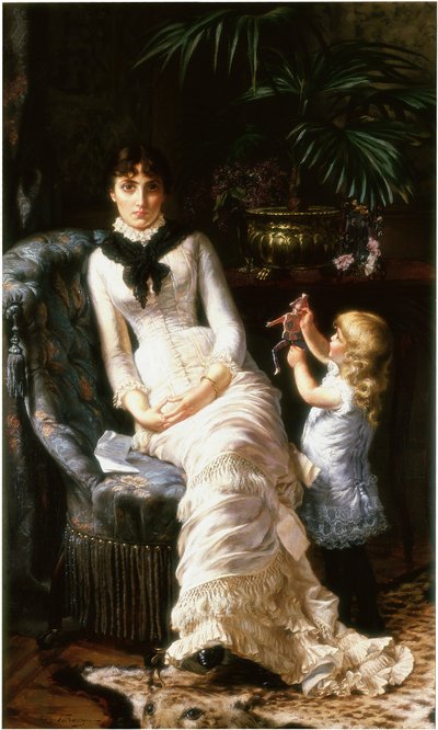 Sad News, c.1880-1883 by Edgard Farasyn